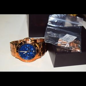 Michael Kors Rose Gold/Blue Face Watch